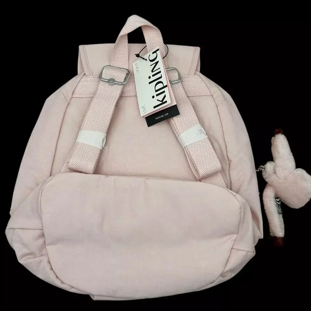 Kipling Nylon Queenie Backpack Light Pink K12693 6JW Adjustable Straps‎